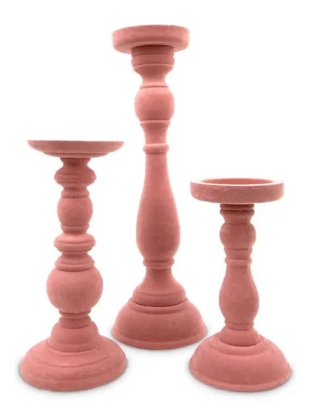 Blush Velvet Candleholders